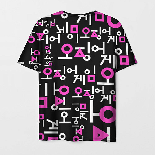 Мужская футболка Игра в кальмара лого узор / 3D-принт – фото 2