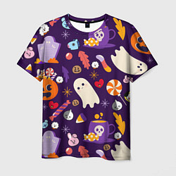 Мужская футболка HALLOWEEN BTS BT21 PATTERN БТ21 БТС ХЕЛЛОУИН