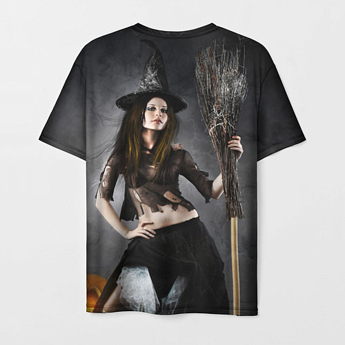 Мужская футболка Милая ведьма с метлой / 3D-принт – фото 2