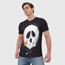 Футболка мужская Шарик-пугайка черный, полиэстер, цвет: 3D-принт — фото 2