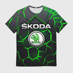 Мужская футболка Skoda 3D плиты с подсветкой