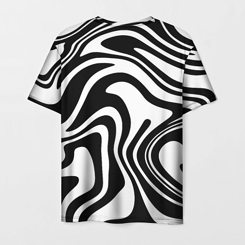 Мужская футболка Черно-белые полосы Black and white stripes / 3D-принт – фото 2