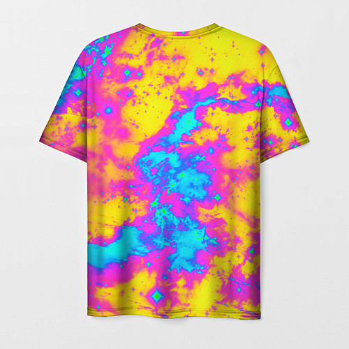 Мужская футболка Яркая абстракция космических красок / 3D-принт – фото 2
