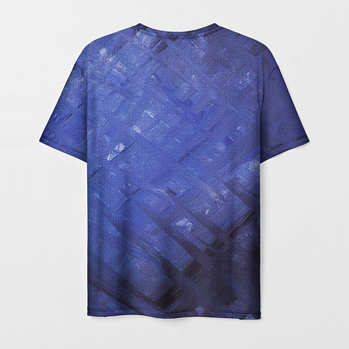 Мужская футболка Синие акварельные мазки / 3D-принт – фото 2