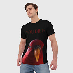 Футболка мужская Красный попугай Red parrot, цвет: 3D-принт — фото 2