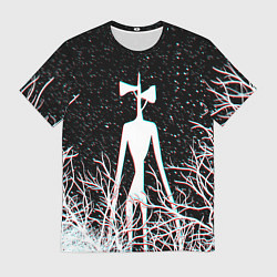 Мужская футболка СИРЕНОГОЛОВЫЙ ГЛИТЧ ЛЕС, КОСМОС