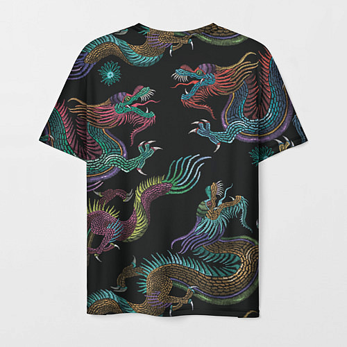 Мужская футболка Цветные драконы / 3D-принт – фото 2