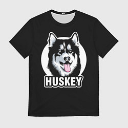Футболка мужская Собака Хаски Husky, цвет: 3D-принт