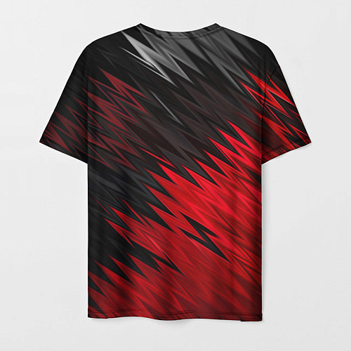 Мужская футболка ЧЁРНО КРАСНЫЕ КРАСКИ RED BLACK STRIPES / 3D-принт – фото 2