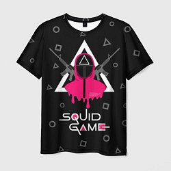 Футболка мужская Squid game: guard with M-16, цвет: 3D-принт