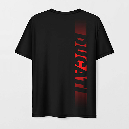 Мужская футболка DUCATI BLACK RED LINE / 3D-принт – фото 2