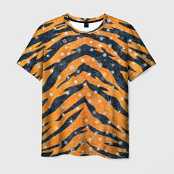 Футболка мужская Новогодняя шкура тигра, цвет: 3D-принт