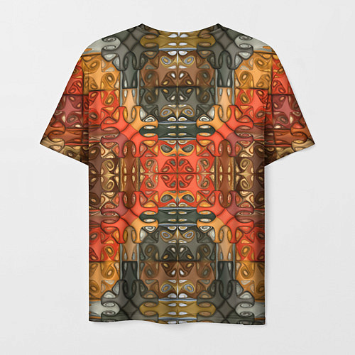 Мужская футболка Коллекция Фрактальная мозаика Оранжевый / 3D-принт – фото 2