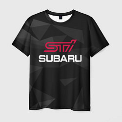 Футболка мужская SUBARU STI, СУБАРУ, цвет: 3D-принт