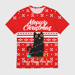Футболка мужская MEOW CHRISTMAS, цвет: 3D-принт