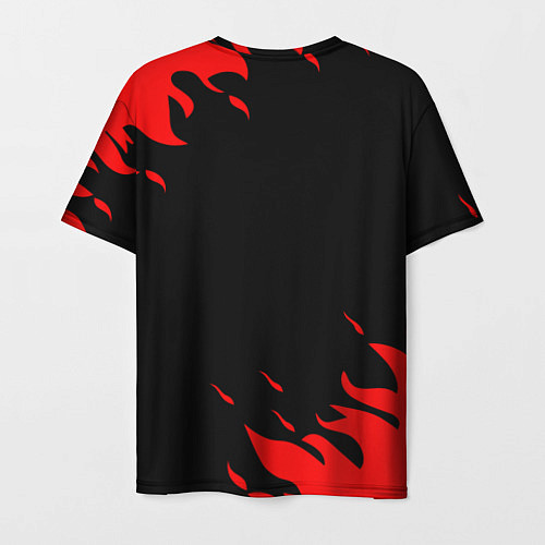 Мужская футболка Geometry Dash: Demon Red Fire / 3D-принт – фото 2