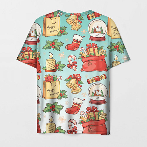 Мужская футболка Рождественский узорный принт / 3D-принт – фото 2