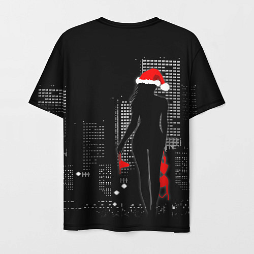 Мужская футболка Happy Christmas Night! / 3D-принт – фото 2