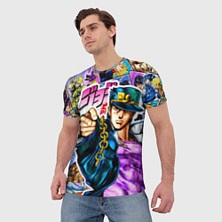 Футболка мужская Джотаро - JoJos Bizarre Adventure, цвет: 3D-принт — фото 2