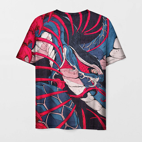 Мужская футболка Самурай Якудза, змей, скелет / 3D-принт – фото 2