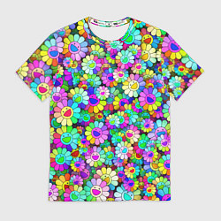 Футболка мужская Rainbow flowers, цвет: 3D-принт