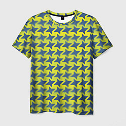 Футболка мужская Сине-желтые гусиные лапки, цвет: 3D-принт