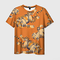 Футболка мужская Тигр паттерн, цвет: 3D-принт