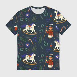 Мужская футболка Щелкунчик паттерн с лошадкой