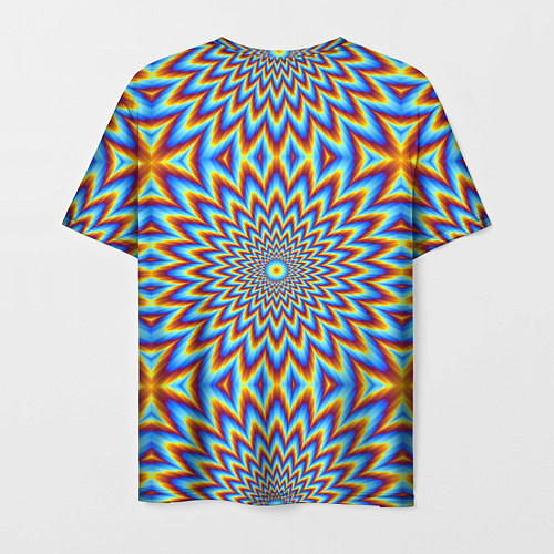 Мужская футболка Пульсирующий синий цветок иллюзия движения / 3D-принт – фото 2