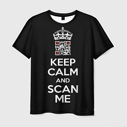 Футболка мужская Keep calm and scan me: fuck off, цвет: 3D-принт