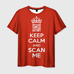 Футболка мужская Keep calm and scan me: fuck off, цвет: 3D-принт