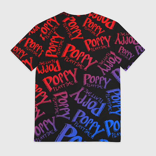 Мужская футболка POPPY PLAYTIME LOGO NEON, ХАГИ ВАГИ / 3D-принт – фото 2