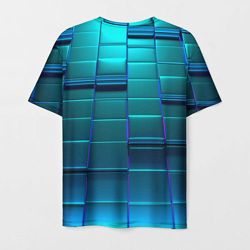 Мужская футболка 3D квадраты неоновые / 3D-принт – фото 2
