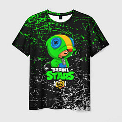 Футболка мужская BRAWL STARS LEON GREEN, цвет: 3D-принт