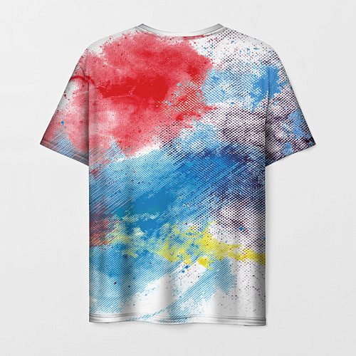 Мужская футболка Красочный лев на цветном облаке / 3D-принт – фото 2