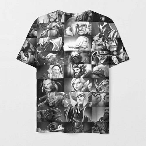 Мужская футболка DOTA 2 ГЕРОИ ЧЁРНО БЕЛЫЙ ДОТА 2 / 3D-принт – фото 2