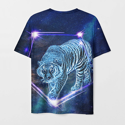 Мужская футболка Тигр идет по млечному пути / 3D-принт – фото 2