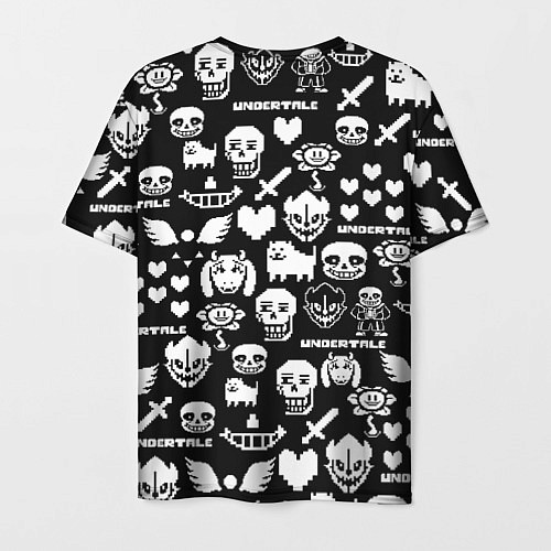 Мужская футболка UNDERTALE PATTERN БЕЛЫЙ / 3D-принт – фото 2