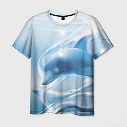Футболка мужская Дельфин в лазурном океане, цвет: 3D-принт