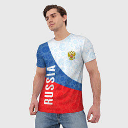Футболка мужская RUSSIA SPORT STYLE РОССИЯ СПОРТИВНЫЙ СТИЛЬ, цвет: 3D-принт — фото 2