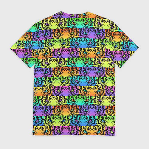 Мужская футболка Радужные Тигровые Глаза / 3D-принт – фото 2