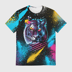 Футболка мужская Забрызганный тигр, цвет: 3D-принт