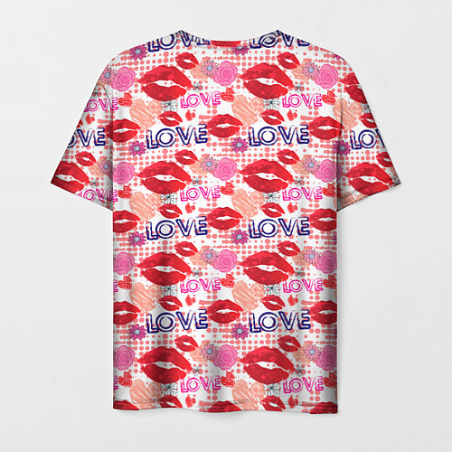 Мужская футболка LOVE поцелуи / 3D-принт – фото 2