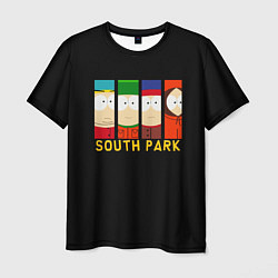 Футболка мужская South Park - Южный парк главные герои, цвет: 3D-принт