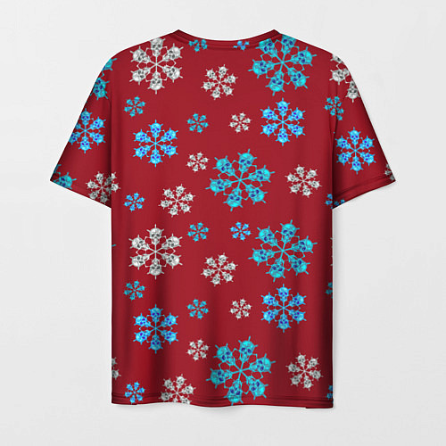 Мужская футболка Снежинки Черепа красный / 3D-принт – фото 2