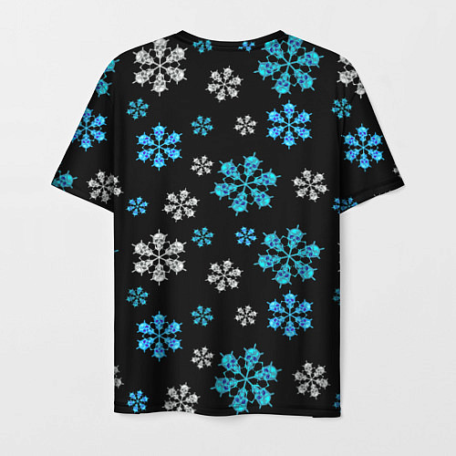 Мужская футболка Снежинки Черепа черный / 3D-принт – фото 2