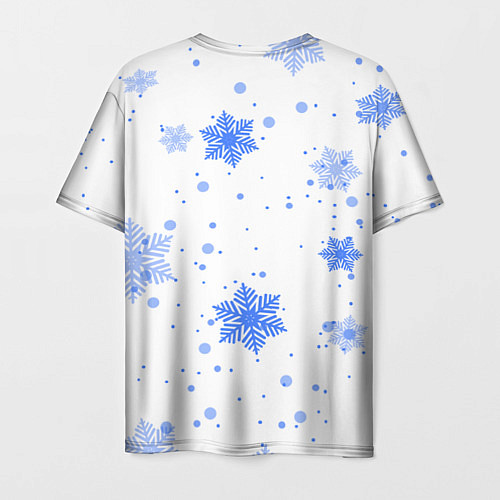 Мужская футболка Голубые снежинки падают / 3D-принт – фото 2