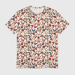 Мужская футболка Россия паттерн светлый