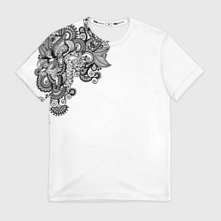 Мужская футболка Черно Белые КруЖева