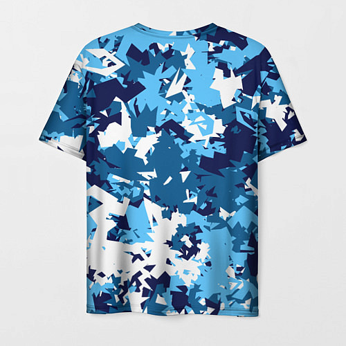 Мужская футболка Сине-бело-голубой камуфляж / 3D-принт – фото 2